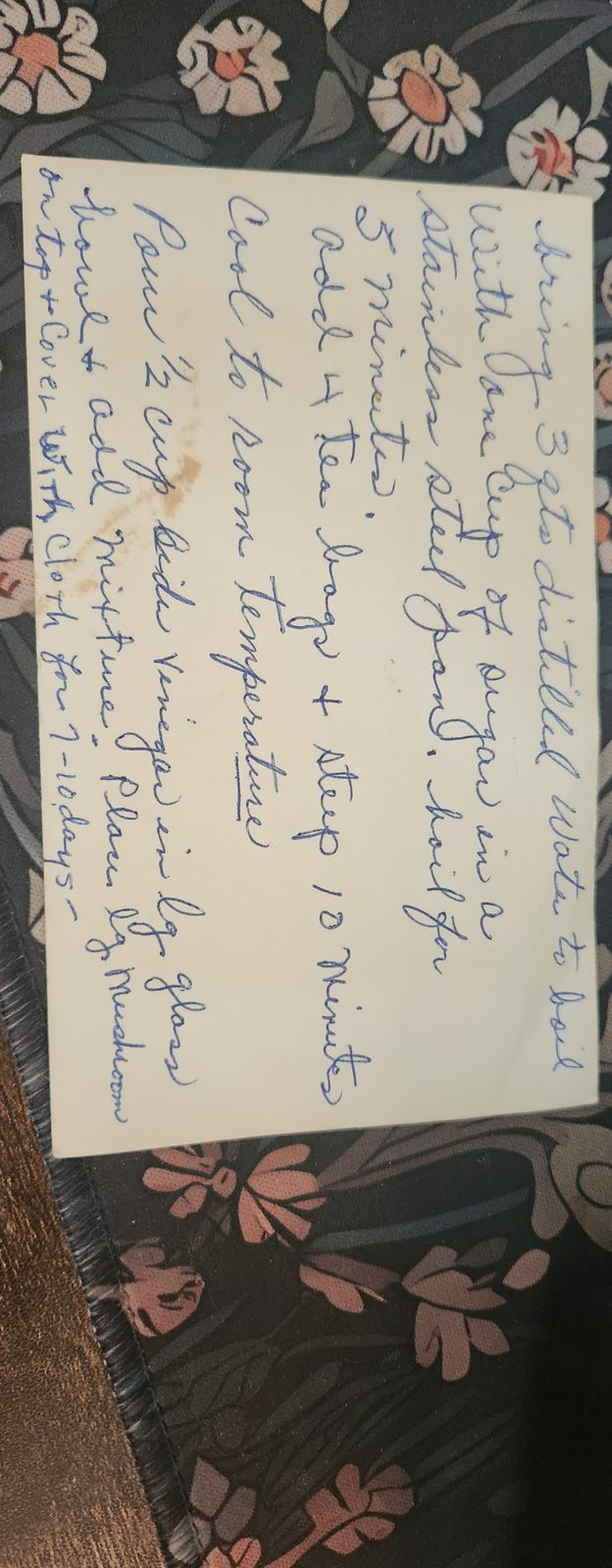 The reverse of the card, giving the method in the same hand.